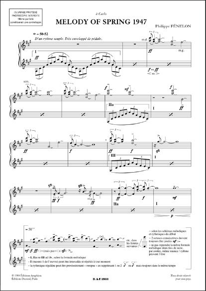 Melody Of Spring 1947 - Pour Piano - skladby pro klavír